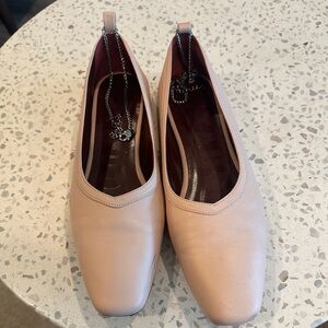 STAUD SQUARE TOE FLATS WITH  REMOVABLE ANKLE CHAIN DETAIL (size 37)